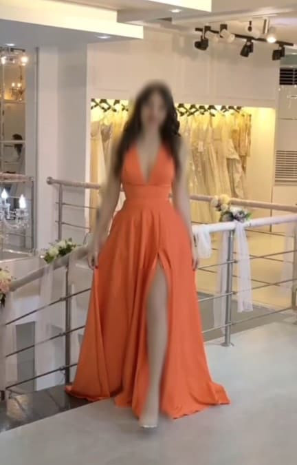 مدل جدید لباس مجلسی بلند نارنجی