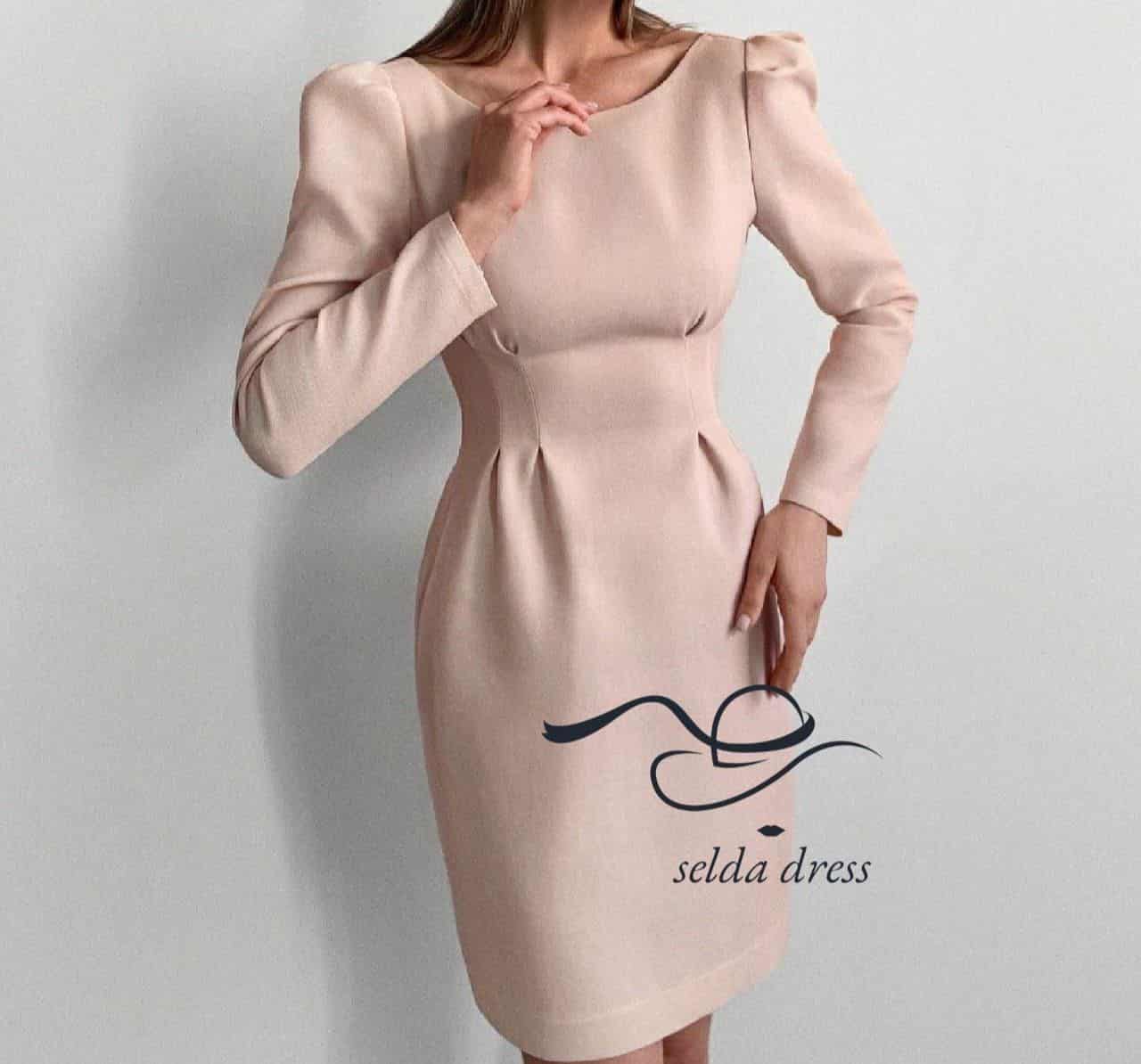 لباس مجلسی یقه گرد ساده و کوتاه جذاب