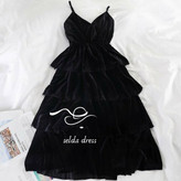 لباس مجلسی مخمل چین دار