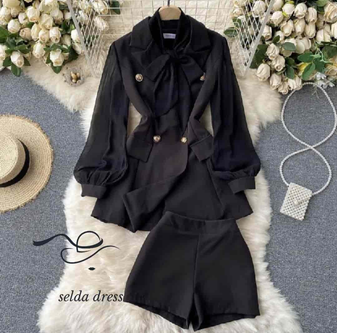 ست کت و شلوارک مجلسی زنانه شیک