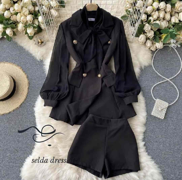 ست کت و شلوارک مجلسی زنانه شیک