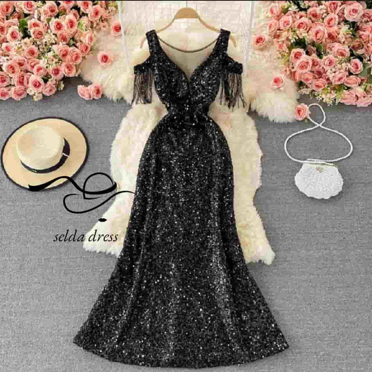 لباس مجلسی پولکی بلند