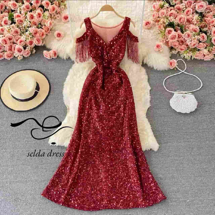 مدل یقه لباس مجلسی پولکی