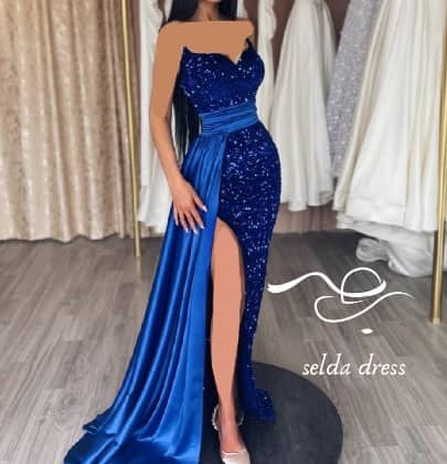 مدل پیراهن پولک دنباله دار