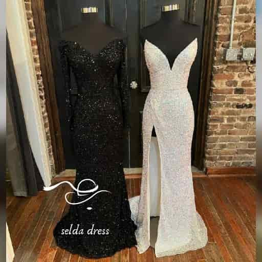 مدل پیراهن پولکی دکلته جدید