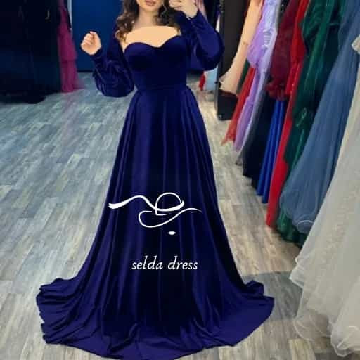 مدل لباس مجلسی مخمل شیک پفی