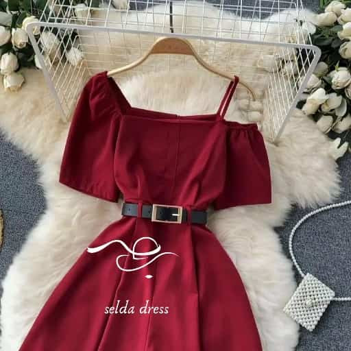 لباس مجلسی کوتاه زرشکی