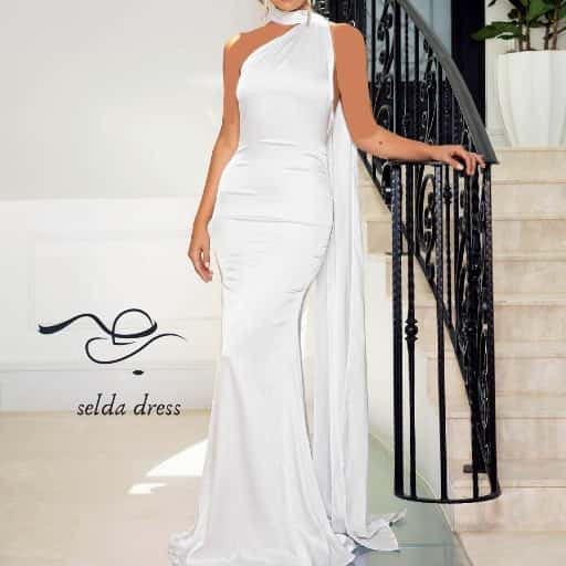 لباس خواستگاری سفید ساده شیک و جدید