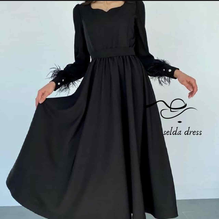 مدل لباس مجلسی مشکی زنانه ساده