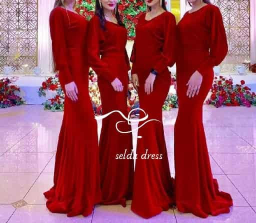 مدل لباس مجلسی پوشیده شیک قرمز