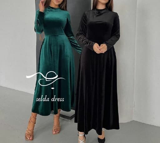 مدل لباس مجلسی پوشیده مخمل دخترانه