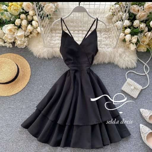 خرید لباس مجلسی چین دار مشکی