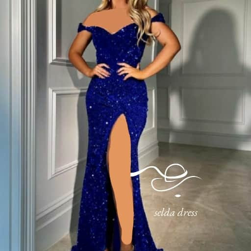 خرید لباس مجلسی بلند پولکی اینستاگرام