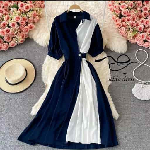 مدل پیراهن مجلسی کوتاه دورنگ