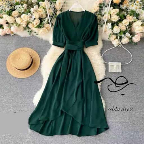 مدل لباس مجلسی کوتاه سبز زنانه