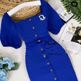 مدل لباس مجلسی کوتاه دکمه دار