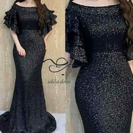 مدل لباس مجلسی ماکسی پولکی