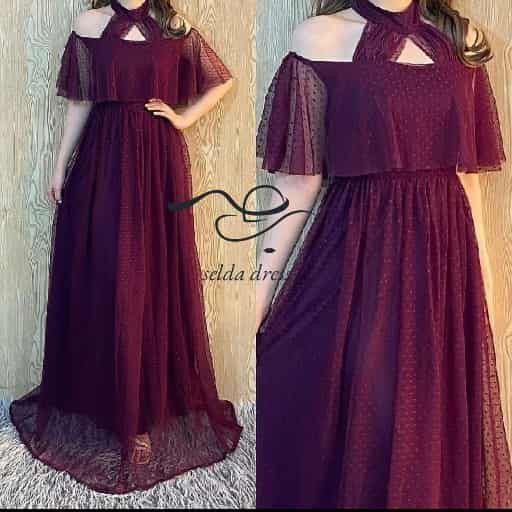 مدل لباس مجلسی توری بلند