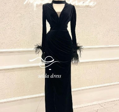 لباس مجلسی بلند مخمل