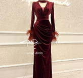 لباس مجلسی ترک بلند مخمل