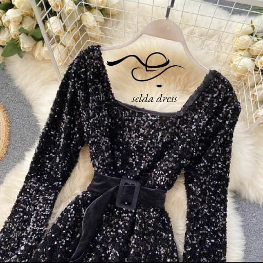 مدل لباس مجلسی پولک مخمل