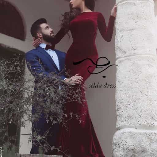 مدل لباس مجلسی پوشیده مخمل