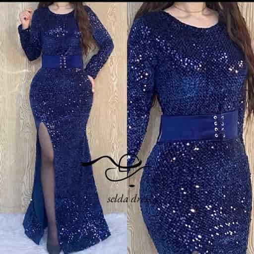 مدل لباس شب پوشیده پولکی