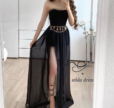 مدل پیراهن حریر بلند