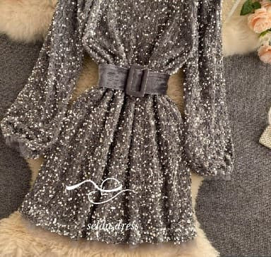 خرید لباس مجلسی نقره ای شیک