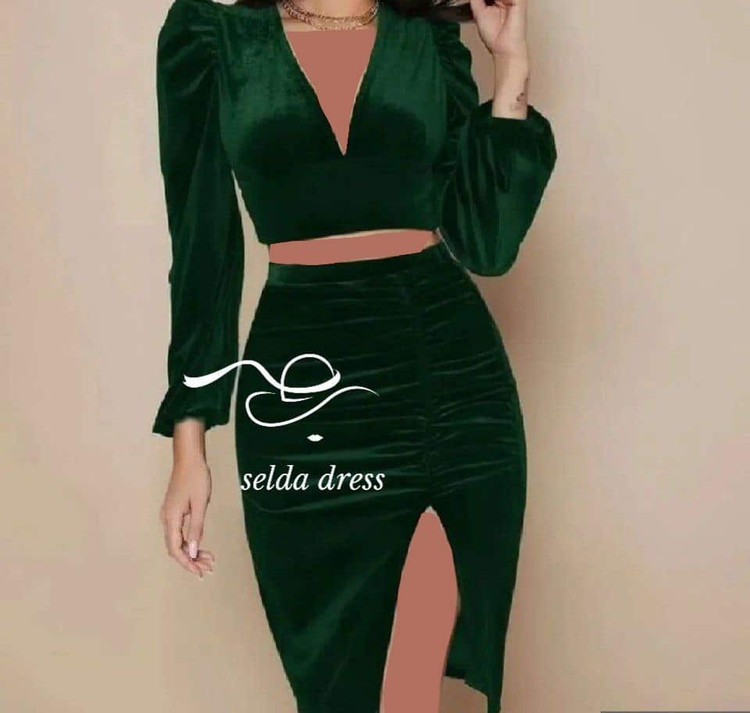 نیم تنه و دامن مخمل جدید شیک