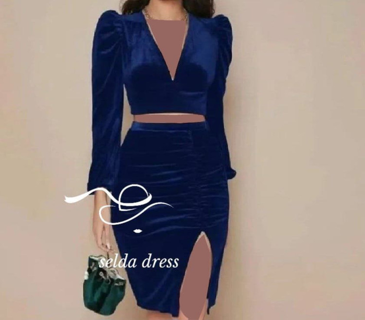 مدل لباس مجلسی مخمل سبز