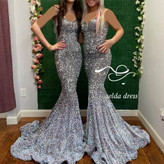 لباس مجلسی پولک دنباله دار