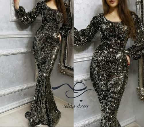 مدل لباس شب پولکی خاص و جدید خوشگل