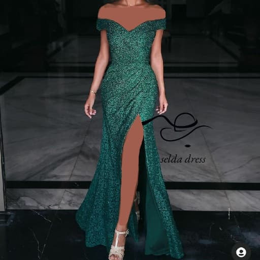 مدل لباس مجلسی پولکی شاین دار