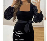 مدل لباس شب مخمل کوتاه زنانه