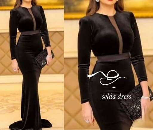مدل لباس مجلسی مخمل پوشیده
