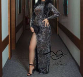 خرید لباس مجلسی نقره ای پولکی