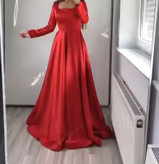 لباس مجلسی ساتن با آستین بلند