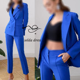 کت و شلوار آبی کاربنی