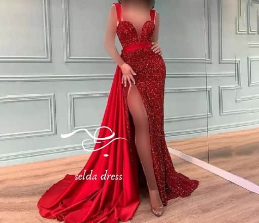 مدل لباس مجلسی دنباله دار ساتن جدید
