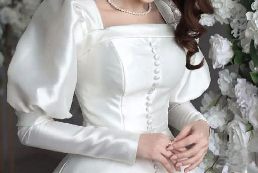 مدل لباس عروس ساتن آمریکایی ساده