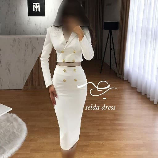 خرید مدل کت و دامن سفید زنانه