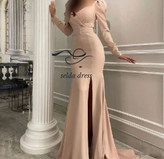 مدل لباس مجلسی ساده بلند کرپ