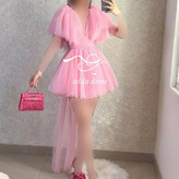 خرید مدل جدید لباس مجلسی توری خیلی کوتاه