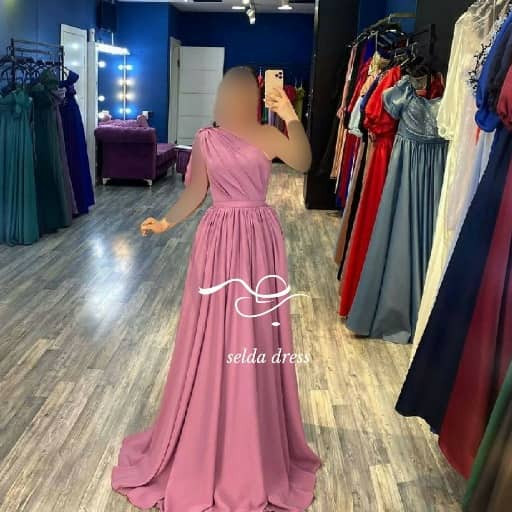 مجلسی ماکسی چاک دار کرپ صورتی