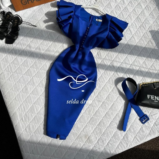 خرید لباس مجلسی آبی کاربنی