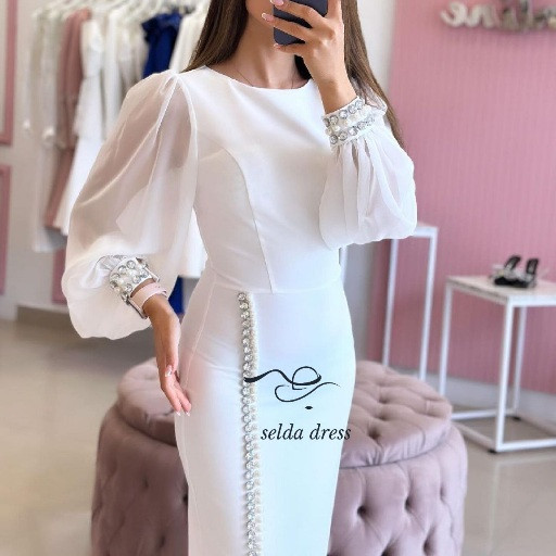 مجلسی زنانه و دخترانه سفید پوشیده