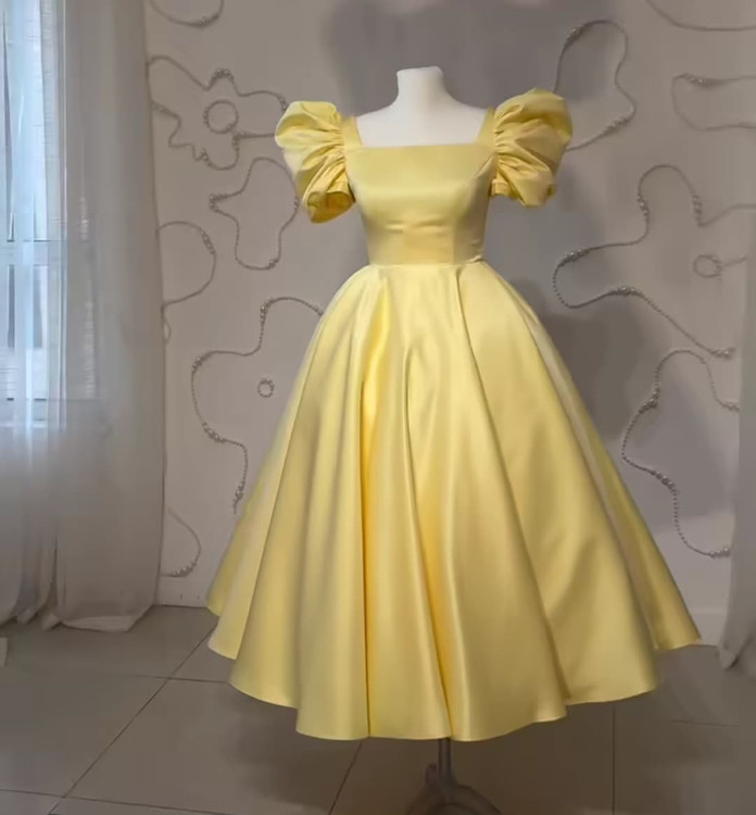 لباس مجلسی زرد لیمویی