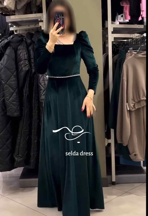 قیمت لباس مجلسی مخمل سبز