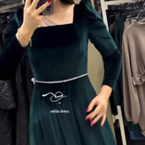 پیراهن مخمل سبز شیک